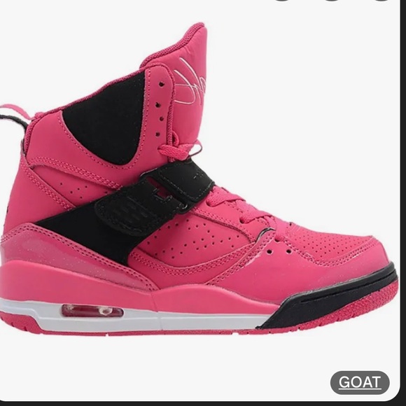 Jordan Flight 45 High Pink and Black Sneakers - Picture 1 of 7